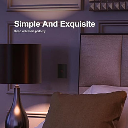 LIVOLO 1 Circle 1 Way Modern Electrical Light Switch Single Pole Wall Switch Touch Light Switch with Led Indicator,No Neutral Wire,Black | Tempered Glass Switch with Led Indicator,No Neutral Wire Required,Touch control,LED indicator, single pole