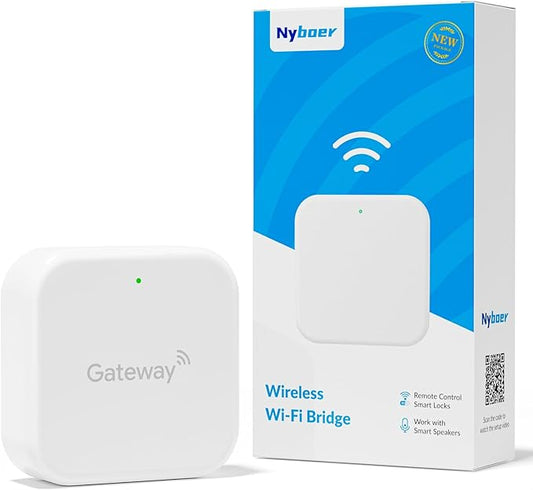 Wi-Fi Gateway Remotely Control Smart Fingerprint Door Lock with TT Lock App, Gateway Smart Hub Compatible with Alexa Voice Control,Electronic Lock Assemblies by Nyboer