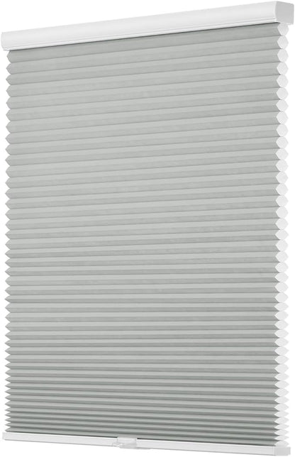 Changshade Cordless Cellular Shades Light Filtering Custom Size, Honeycomb Door Indoor Window Blinds 1.5 inch Cell Easy Install for Home, Office, Living Room, Bedroom, Bathroom, Nursey, Grey