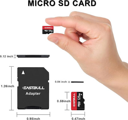 (Not 128GB) 128MB 10-Pack of Micro SD Cards, EASTBULL SD Memory Cards 128MB SD Cards Pack Full HD Video 90MB/s UHS-I U1 Class 10 for Surveillance Security Cam (10 Units and 2 Adapters)
