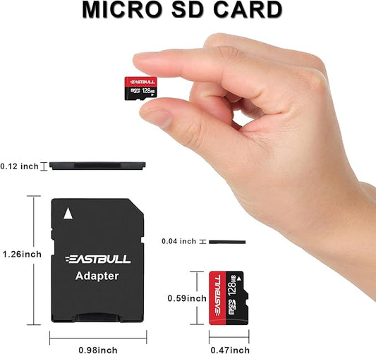 (Not 128GB) 128MB 10-Pack of Micro SD Cards, EASTBULL SD Memory Cards 128MB SD Cards Pack Full HD Video 90MB/s UHS-I U1 Class 10 for Surveillance Security Cam (10 Units and 2 Adapters)