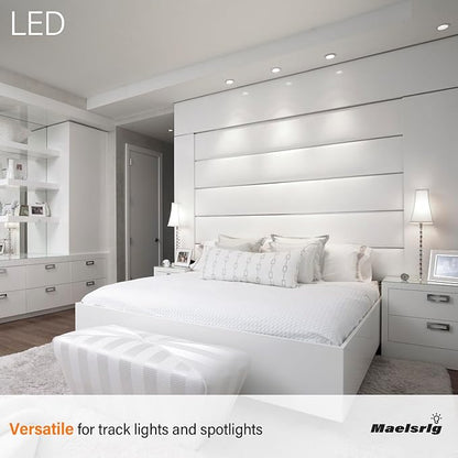 Maelsrlg PAR16 LED Long Neck Recessed Spotlight Bulb, 6W(60W-75W Equivalent) Dimmable, 600 Lumens, 40° Beam Angle, Track Light Bulbs Daylight 5000K, E26 Medium Base, Pack of 4