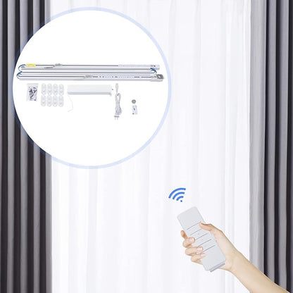 Smart Curtains System, Support Remote Control, APP, or Voice Control Automated Curtain Smart Curtains Opener Motorized Curtains Rod Automated Rail