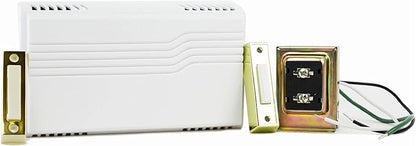Newhouse Hardware Electric 2-Tone Door Bell Chime Kit with 16V 10VA Transformer and Lighted Doorbell Push Buttons CKIT1, Doorbell Button, Transformer, and Doorbell Chime Replacement
