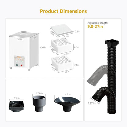 Desktop Fume Extractor for Laser Engraving, HEPA & Activated Carbon Filtration System, 99.97% Smoke & Dust Capture, 168m³/h Suction, Multi-Adapter for Sielux & xTool F1, Low Noise, 110V–220V