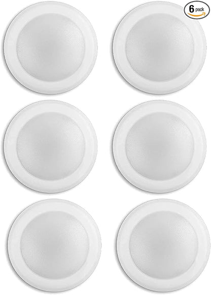 7.5" Dimmable LED Disk Light Flush Mount | Ceiling Light Fixture | LED Lights| 16.5W (120W Equivalent), 120V, 5000K| Wet Location | 4/6" J-Box (Bright White, 6 Pack)