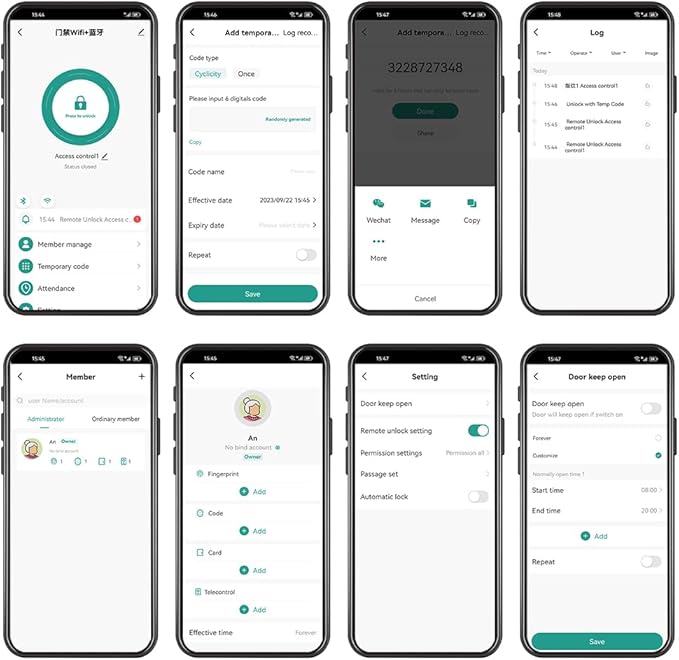 WiFi Tuya Smart Fingerprint Access Control System IP68 Waterproof Biometrics RFID Keypad 125KHz 13.56MHz + DC12V 3A Power Supply + 10pcs RFID Keyfobs (Without Electric Locks)