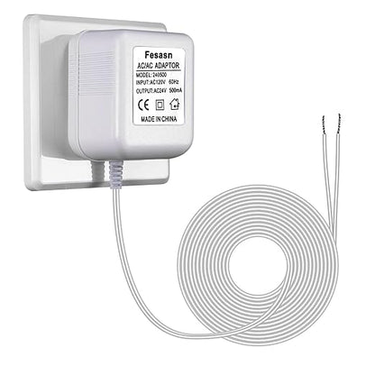 24V AC Power Supply, C Wire Adapter for Smart Thermostat, Fits for Nest Hello August Ring Door Bell and Ecobee Nest Honeywell Smart WiFi Thermostat (with 26.2 Foot White Door Bell Wire)