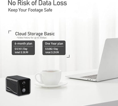 2K Wireless Indoor Camera for Home Security, Mini Hidden Camera with Long Battery Life & AI Motion Detection, 2.4G Hz WiFi, Color Night Vision, Two-Way Talk, No SD Card Needed
