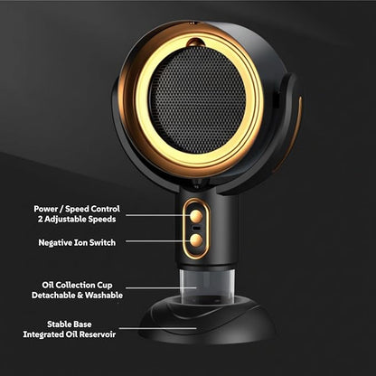 Portable Smoke Away Purifier Fan for Cooking, Tabletop Smoke Catcher with Dual Filters, Adjustable Angle USB Smoke Fan for Indoor BBQ Hot Pot Kitchen(Gold)