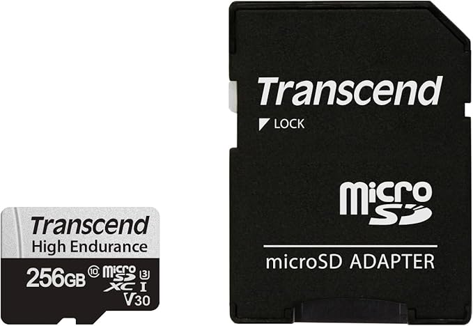 Transcend 256GB 350V(uSD Card), Micro SD, Memory Card, U3, Full HD, Up to 100MB/s, for Camera and Drones - TS256GUSD350V