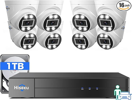 Hiseeu 4K PoE Security Camera System, 8 Pcs 5MP IP Camera