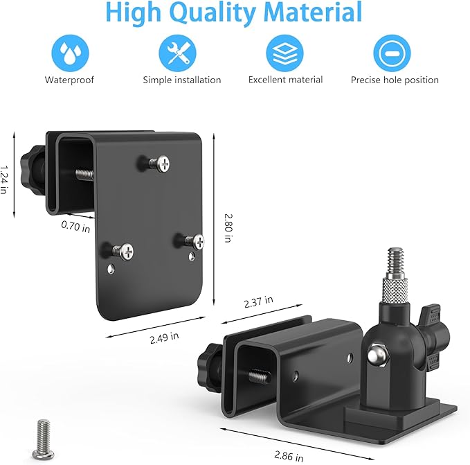 Gutter Bracket Mount for Reolink Argus PT 3MP/4MP/5MP/2K,Reolink Argus PT 4K/8MP, Reolink Go PT Ultra Camera and Solar Panel (1pack,Black)
