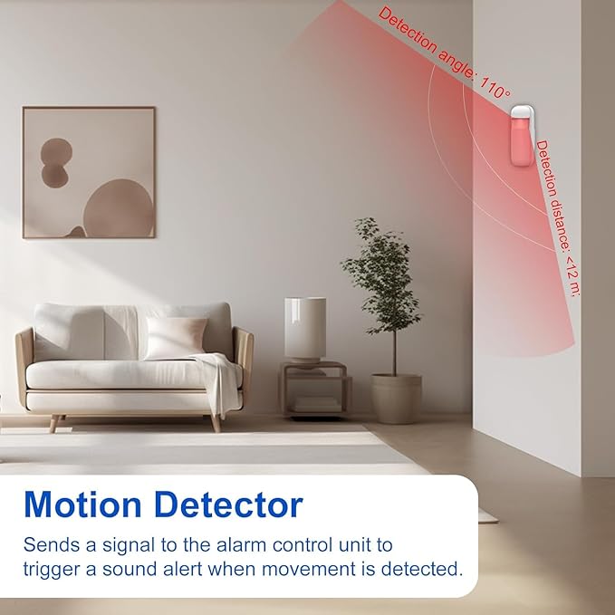 WiFi Wireless Alarm System for Home Security - 24/7 Protection Smart Home Devices 4.3" Touch Screen, GSM/4G+WiFi, App Instant Alerts, No Monthly Fee, Alexa Compatible for Villa, Kids Safety (8 pcs)