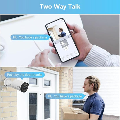 【130°Ultra Wide-Angle】 Outdoor Wired Security Camera System, Home Video Surveillance Systems, POE IP Cameras, Surveillance DVR Kits