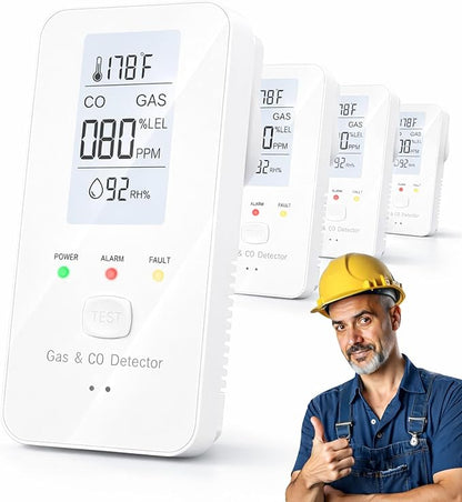2026 New Steadfast Haven Pro Detector,4-in-1 Plug in Detector with HD Digital Display, for Home, Kitchens, Hotel (4*White)