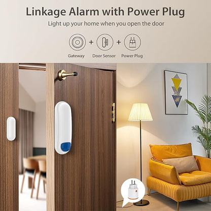Zigbee Contact Sensor for Door and Window, Zigbee Hub Required, Winsdow Sensor 24h Monitor, Zigbee Door Sensor Compatible with SmartThings, Home Assistant