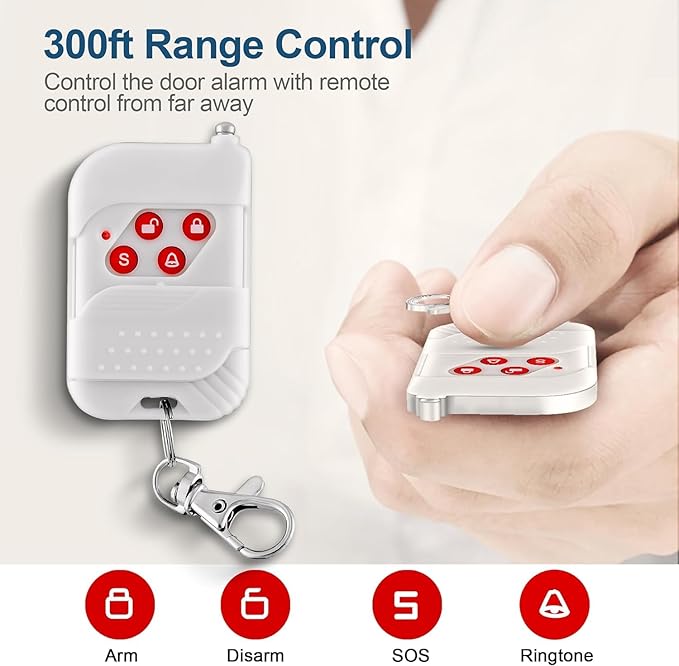 WiFi Alarm Home Security System, 120dB Alarm System with Motion Sensor and Remote Control, WiFi Siren for Shed Garage Alarm