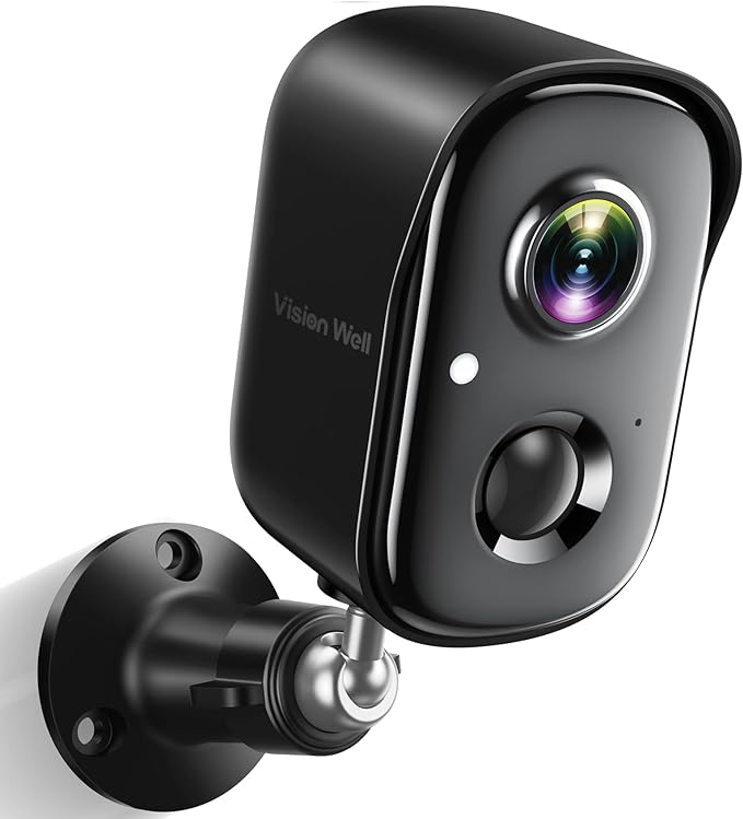 Security Cameras Wireless Outdoor, 2K Indoor Cameras for Home Security Battery Powered, AI Motion Detection, Color Night Vision, 2-Way Talk, Spotlight Siren Alarm, Cloud & SD Storage-Jet Black Camera