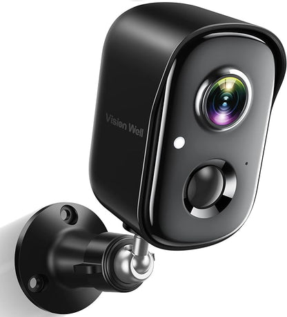 Security Cameras Wireless Outdoor, 2K Indoor Cameras for Home Security Battery Powered, AI Motion Detection, Color Night Vision, 2-Way Talk, Spotlight Siren Alarm, Cloud & SD Storage-Jet Black Camera