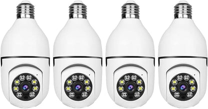 Light Bulb Security Camera -5G& 2.4GHz WiFi 2K Security Cameras Wireless Outdoor Motion Detection and Alarm,Two-Way Talk,Color Night Vision,Human Detection, Bulb Camera Compatible with Alexa 4Pack