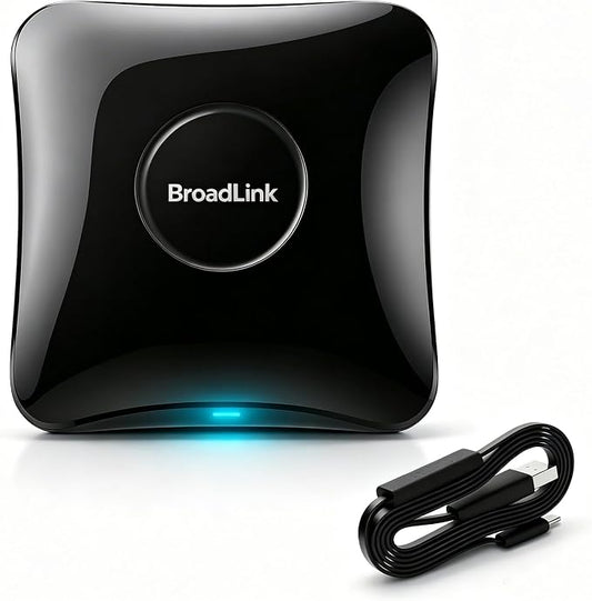 Broadlink Rm4 Pro Universal Remote with Sensor Cable,RF/IR Smart Remote | Fix Code 433MHz RF Smart Remote,38Khz IR Blaster for Home Automation, 2.4G WiFi Smart Home Hub Work with IFTTT