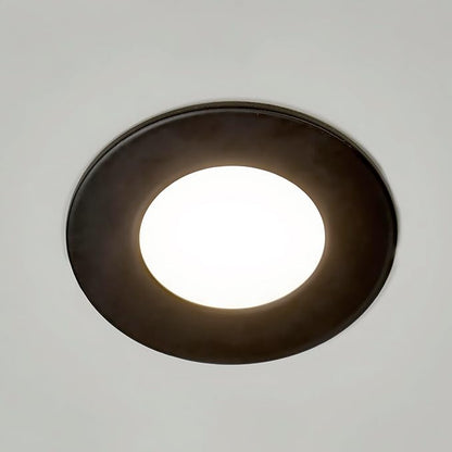 Maxxima 3 in. 5 CCT Ultra Thin Recessed LED Downlight, 400 Lumens, Slim Canless Light, IC Rated, 5 Color Temperature Selectable 2700K/3000K/3500K/4000K/5000K, Dimmable, Black Trim, J-Box Included
