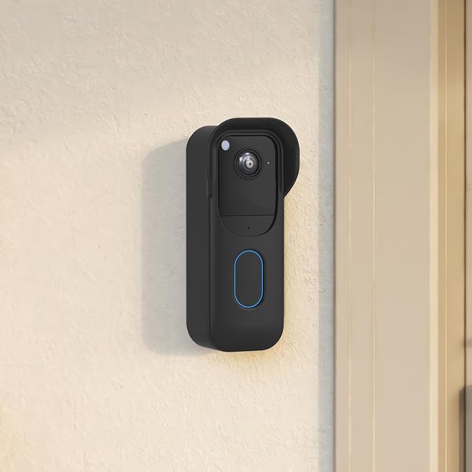 Blink Doorbell Camera Cover - Weatherproof Silicone Protective Case with Brim for for Blink Video Doorbell 2025 New Model (2nd Gen), Full Protection, Easy Installation (Black)