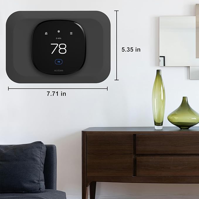 Wall Plate Cover Compatible with New 2022 Ecobee Smart Thermostat Premium & 2022 Ecobee Smart Thermostat Enhanced, Programmable WiFi Thermostat Accessory, Black
