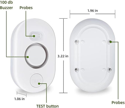 Water Leak Detector Sensor Alarm: Home Water Flooding Monitor Smart Sink Overflow Monitoring Adjustable Wet Moisture Alert Pipe Leakage Drip Detection Warning for Basement Floor