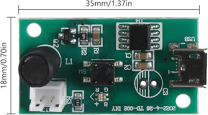 6PCS USB Humidifieration Atomization Disc Spray Humidifier Module 5V Mirco USB Humidifier Atomization Drive Circuit Board with Timing Switchfor DIY Home