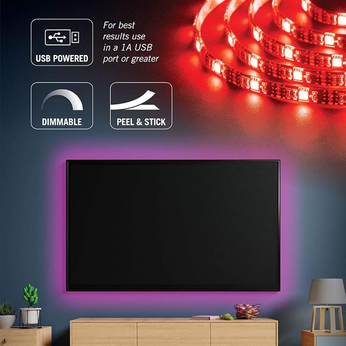 Armacost Lighting LED Lights Tape Light Kit with Remote. Use in 1A or More USB Port. 422100