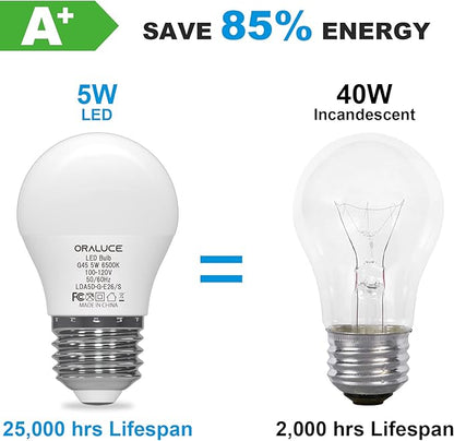ORALUCE 丨 Bundle - A15 Lightbulbs Cool White 6500K (Pack of 6) & Smart LED Bulb A19 Wi-Fi and Bluetooth (Pack of 4)