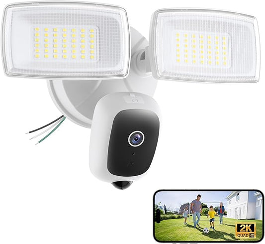 Onforu 2K Hardwired Floodlight Camera, 3500LM Motion Activated Outdoor Security Camera, 5G/2.4G WiFi Color Night Vision | 2-Way Audio | Siren | 24/7 Recording | IP65 Weatherproof | Works with Alexa