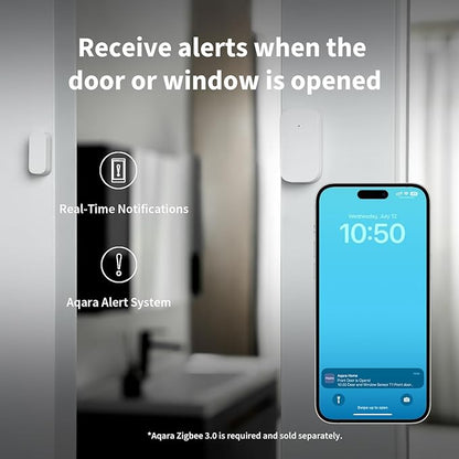 Aqara Door and Window Sensor T1, Mini Wireless Contact Sensor for Smart Home Security and Automation, Requires Aqara Hub, Zigbee 3.0, Works with Apple HomeKit, Alexa, IFTTT