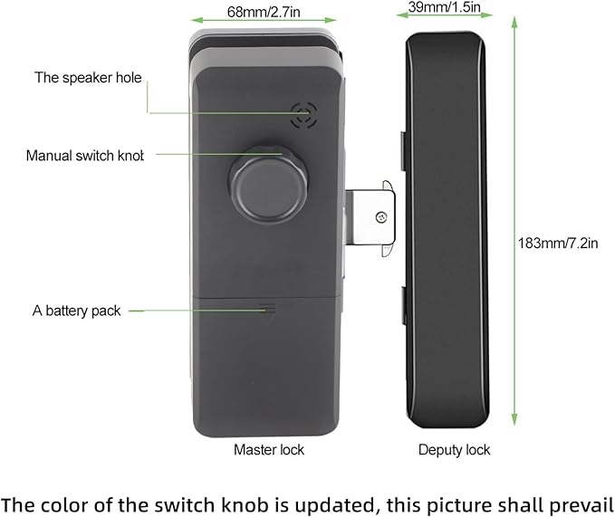 Dioche Biometric Door Lock, Keyless Entry, 4 Unlock Methods: Fingerprint, Password, IC Card, Keypad, Black