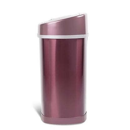 Ninestars Automatic Motion Sensor Trash Can, 4 Gallon, Waterproof, Smart Adsorption, for Bathroom, Bedroom, Kitchen, Office (Burgundy)