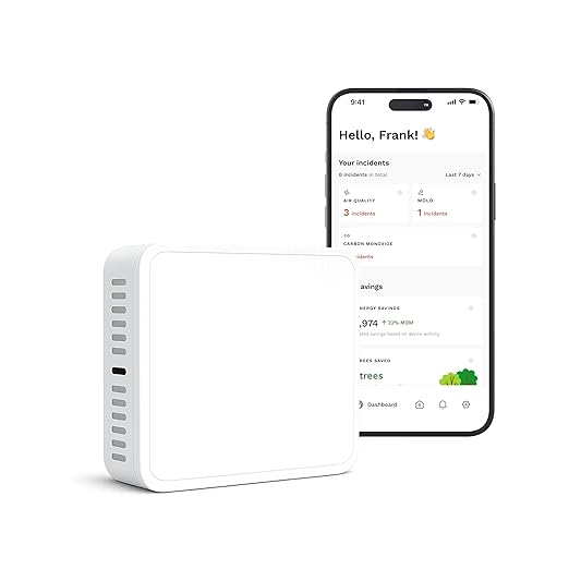 Air Quality Sensor & Air Quality Monitor Indoor – Smart Indoor Air Quality Monitor with PM2.5, VOC, Temperature & Humidity | Air Quality Tester for Home, Office & Rentals | Version 2.O