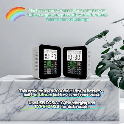 16-in-1 Smart WiFi Air Quality Monitor CO2 CO TVOC HCHO PM2.5 PM10 & Weather Stations Wireless Indoor Outdoor Thermometer with Multiple sensors,Air Quality Tester for Bedroom, Smart Home 2CO15-3