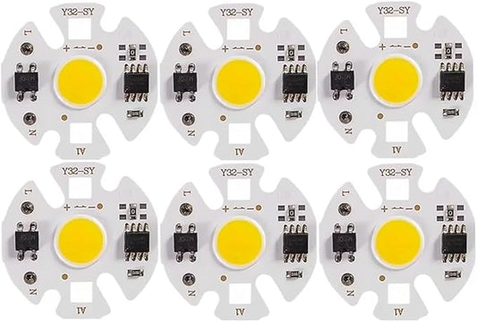 6Pcs Lampada Smart IC LED COB Chip 3W 5W 7W 9W 220V Y32 for DIY LED Light Bulb Downlight Spotlight Need Not Lighting Transformer(Warm White,110V_10W)