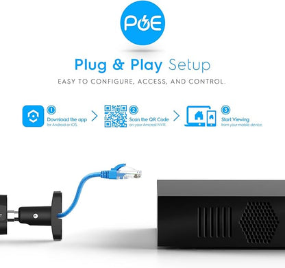 Amcrest NV4108E-A2 4K 8CH POE NVR (1080p/3MP/4MP/5MP/8MP) POE Network Video Recorder - Supports up to 8 x 8MP/4K IP Cameras, 8-Channel Power Over Ethernet Supports up to 10TB HDD (Not Included)