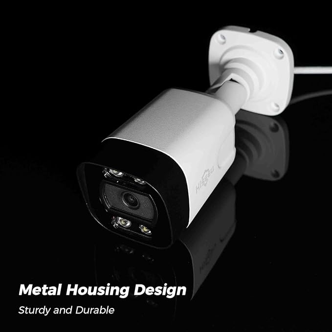 Hiseeu [Human Vehicle Detect] 5MP PoE Camera, IP Camera Outdoor, 2 Way Audio, Spotlight&Sound Alarm, IP67 Waterproof, Remote Access, No Monthly Fee, Work w PoE NVR