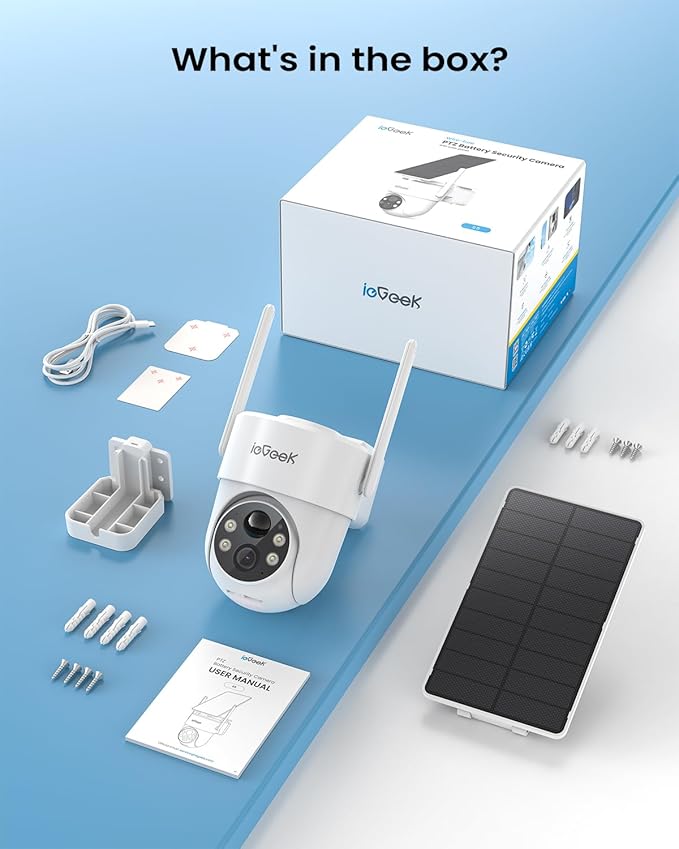 ieGeek Security Cameras Wireless Outdoor, 2K Cameras for Home Security, IP66 Security Camera, 360° Outdoor Camera, Color Night Vision, AI Detection, 2-Way Audio, Alexa