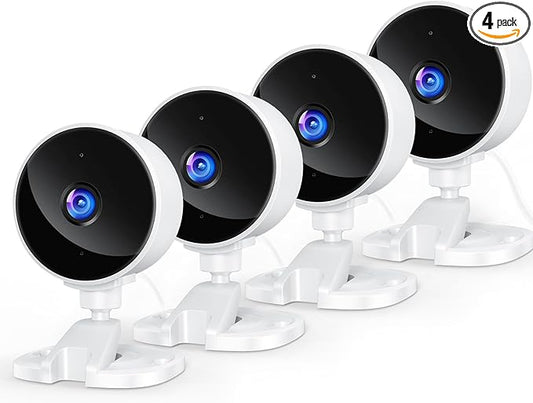 YOTON Indoor Security Camera 2.4GHz 4pcs, Baby Monitor, Pet Camera, Dog Cam, Nanny Cam, Night Vision, 2-Way Audio, Motion Detection, Works w/Alexa, Subscription Free Local Storage or Optional Cloud