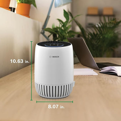 BOSCH Air Purifier for Home, Small Spaces (Covers,500-sq ft), 2-in-1 Filter for Pollen, Smoke, Dust, Dander, Outdoor Pollution, Odors, Air 1000, White