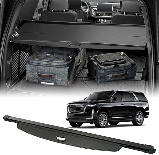 Compatible with 2021-2026 Cadillac Escalade/Chevy Suburban/Tahoe/GMC Yukon,XL Cargo Security Shade Cover Privacy Screen Retractable Rear Storage Cargo Luggage Security Shield Shade
