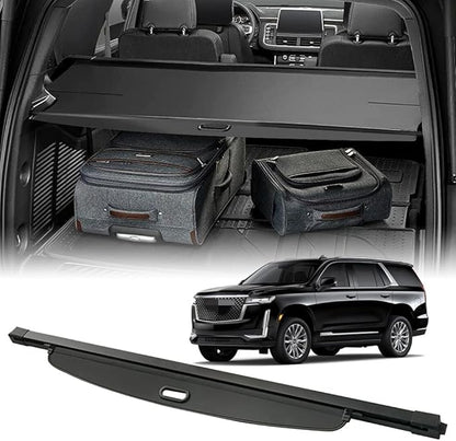 Compatible with 2021-2026 Cadillac Escalade/Chevy Suburban/Tahoe/GMC Yukon,XL Cargo Security Shade Cover Privacy Screen Retractable Rear Storage Cargo Luggage Security Shield Shade