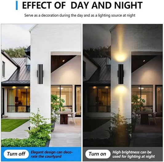 12Pack 14inch Outdoor Wall Light Fixtures, 14W Exterior Waterproof Modern Matte Black Wall Lamps with Cylindrical Aluminum Body,Porch Light for Front Door Patio Garden