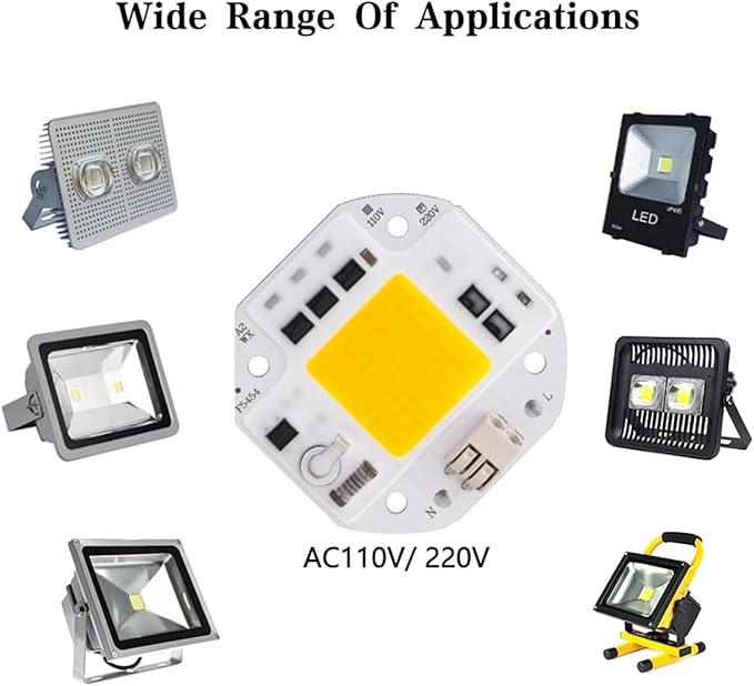 3pcs 50W 70W 100W COB LED Chip 220V 110V Smart IC No Need Driver DIY Flood Light Spotlight High Power 54mm LED Matrix COB Chip F5454(70W,110V_Warm White)