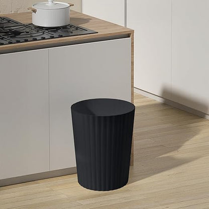 Versatile 2 Gallon Plastic Trash Can - The Compact Bin for Bathroom, Kitchen, or Home Office - Black